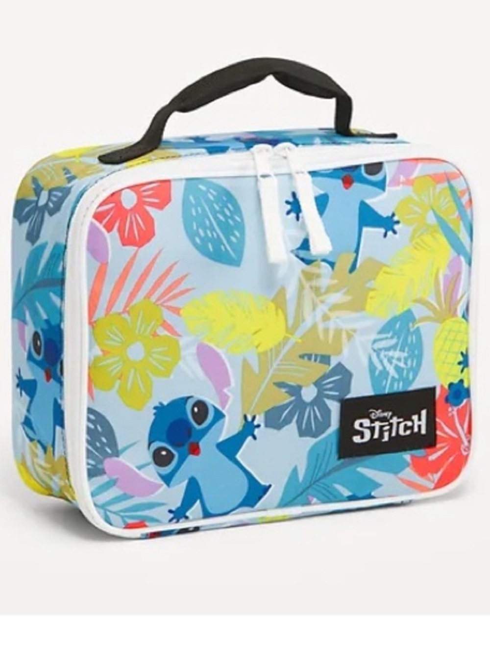 Disney Stitch Tropical Floral Insulated Lunch Bag Blue Kids School Lunchbox